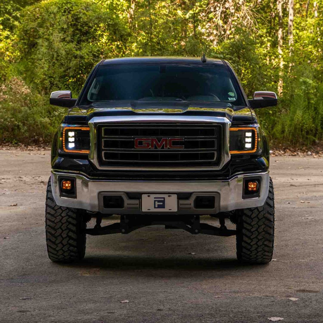 Form Lighting 14-18 GMC Sierra 1500 and 15-19 GMC Sierra 2500/3500 LED Projector Headlights (With Amber DRL)