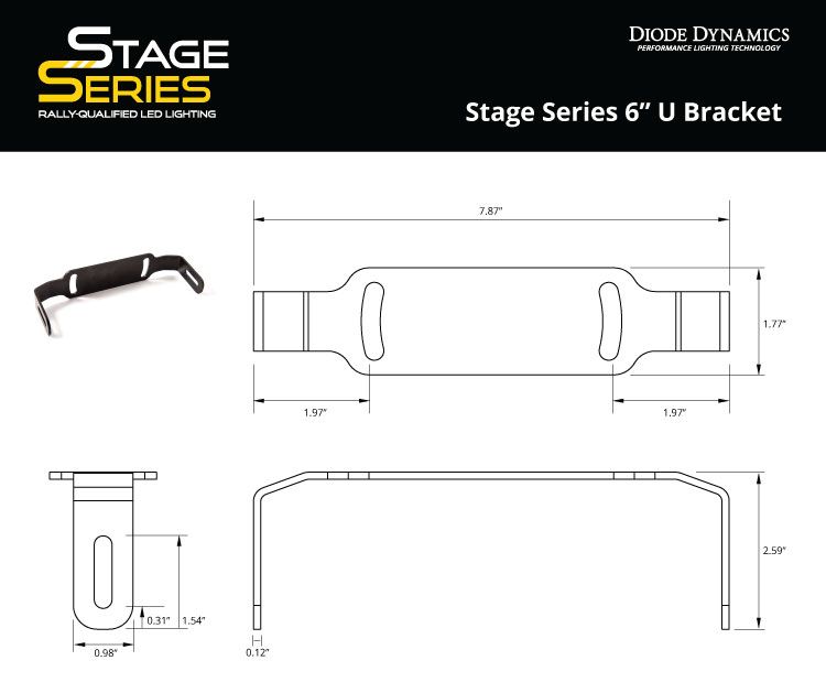 SS6 Stage Series 6 Inch U Bracket Diode Dynamics-