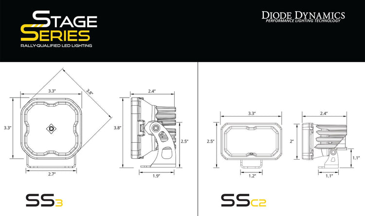 Stage Series Backlit Ditch Light Kit for 2014-2019 GMC Sierra 1500-