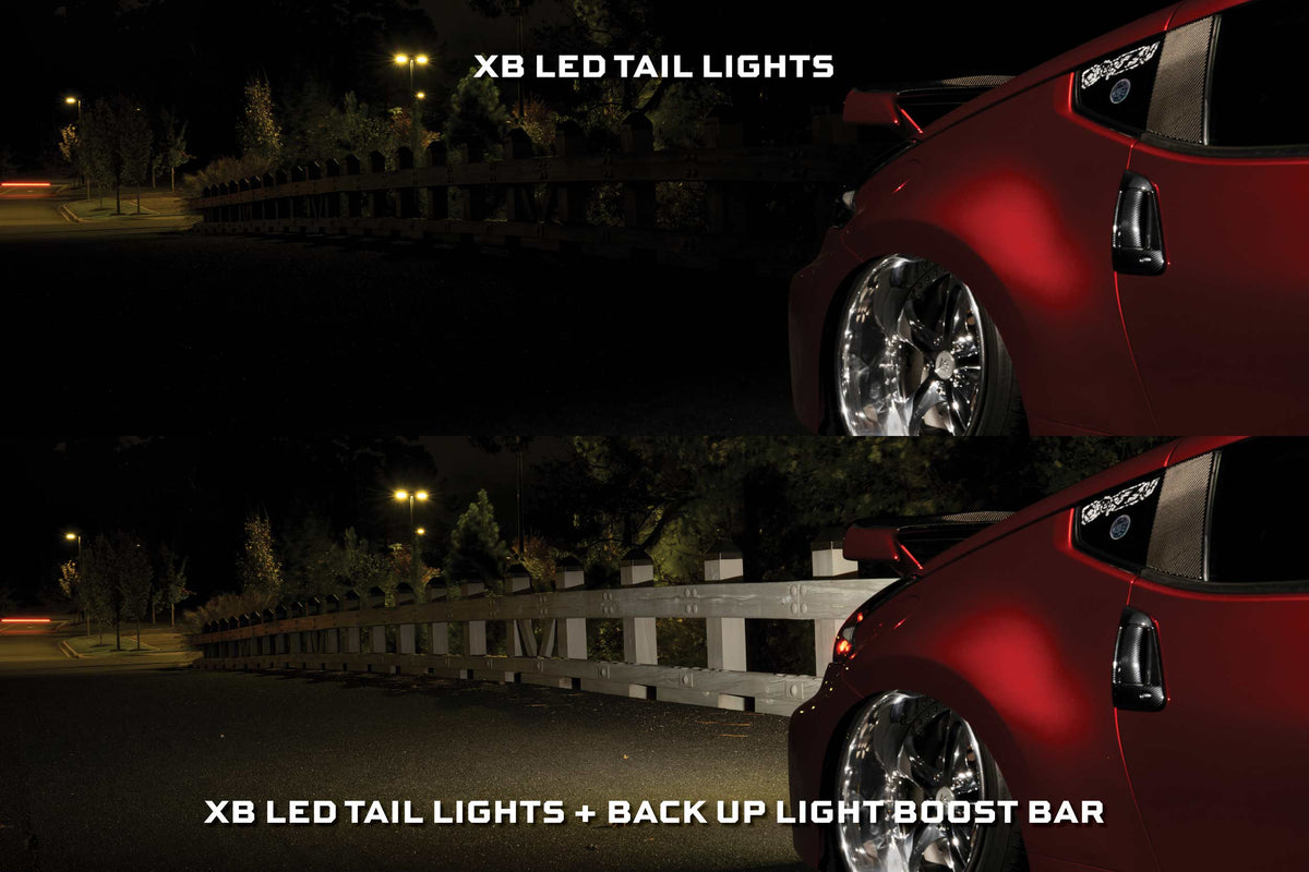09-21 Nissan 370Z: Morimoto XB LED Tail Lights (Gen II / Black Red / Set)-7