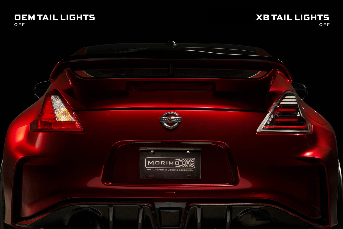 09-21 Nissan 370Z: Morimoto XB LED Tail Lights (Gen II / Black Red / Set)-9