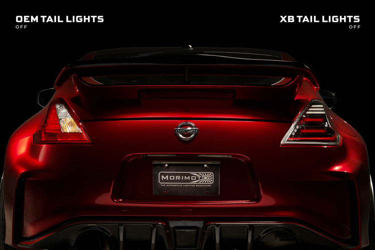 09-21 Nissan 370Z: Morimoto XB LED Tail Lights (Gen II / Black Red / Set)-9