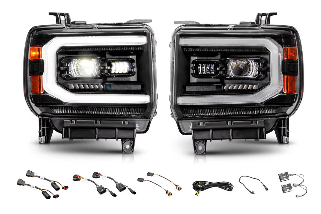 XB Evo Hybrid Headlights: 14-18 GMC Sierra / 15-19 GMC Sierra HD (Set)