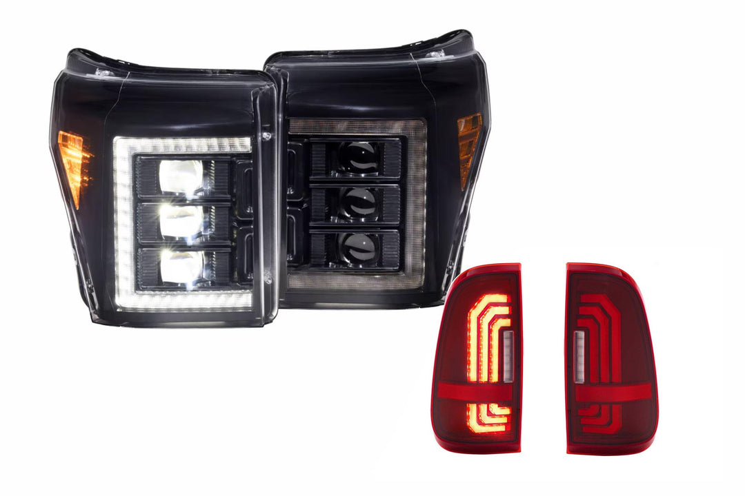 11-16 Ford Super Duty White DRL Heads and Red Tails-HEADTAILKIT19-1
