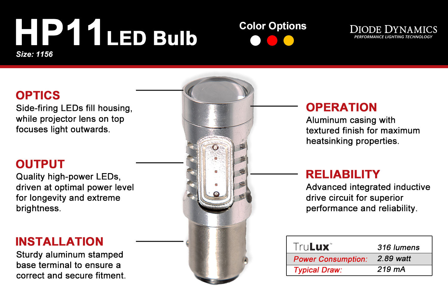 1156 LED Bulb HP11 Diode Dynamics-