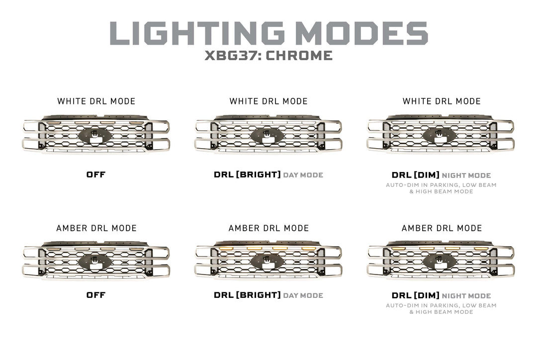 XBG LED Grille: 2023+ Super Duty (Chrome / Each)
