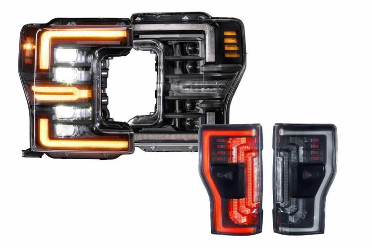 17-19 Ford Super Duty Amber DRL Heads and Smoked Tails-HEADTAILKIT32-1