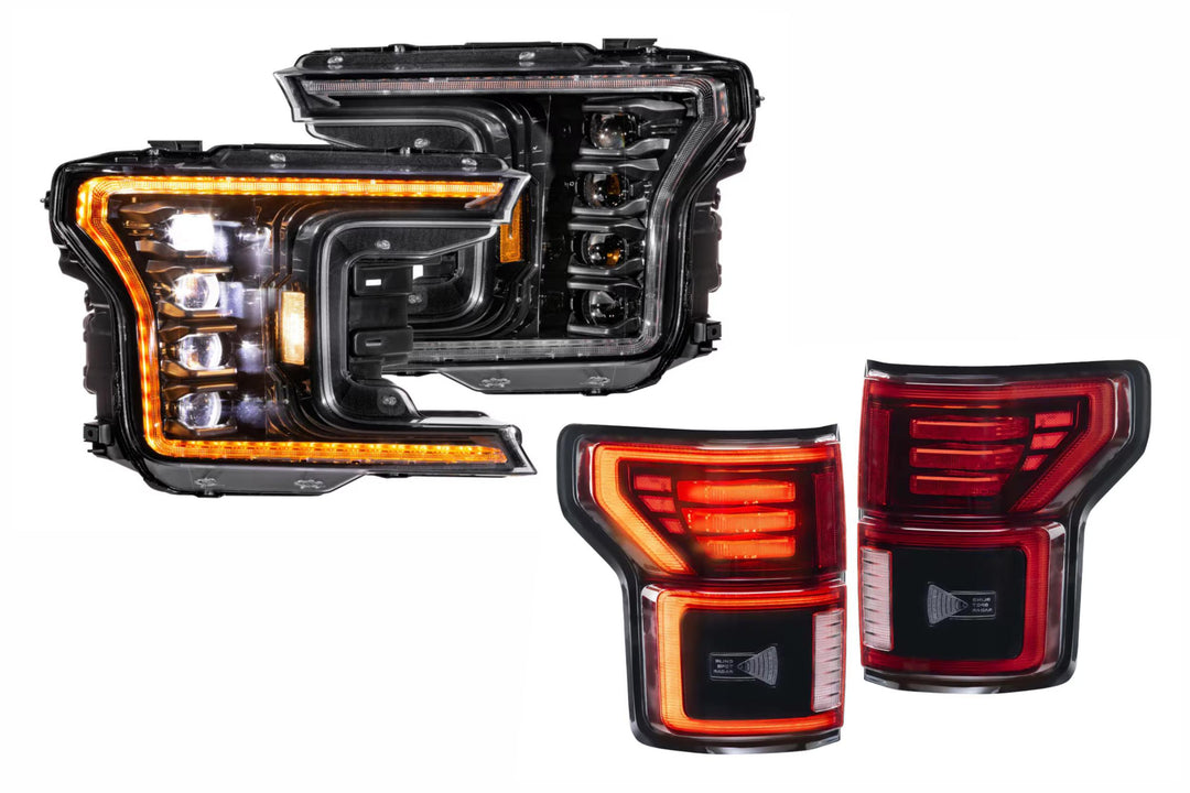 18-20 Ford F-150 Amber DRL Heads and Red Tails-HEADTAILKIT38-1