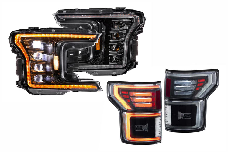 18-20 Ford F-150 Amber DRL Heads and Smoked Tails-HEADTAILKIT42-1