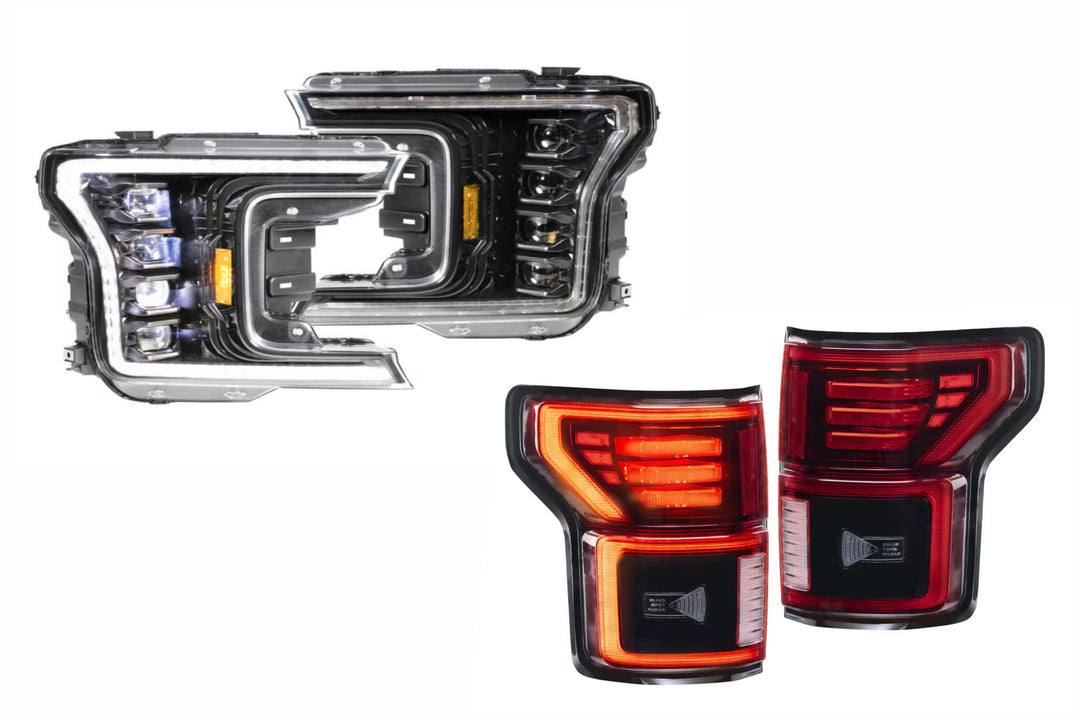 18-20 Ford F-150 White DRL Heads and Red Tails-HEADTAILKIT37-1