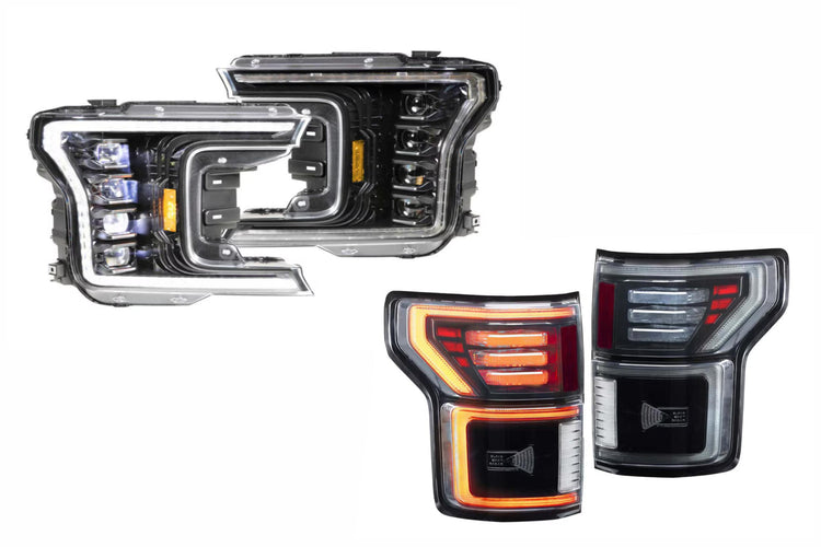 18-20 Ford F-150 White DRL Heads and Smoked Tails-HEADTAILKIT41-1