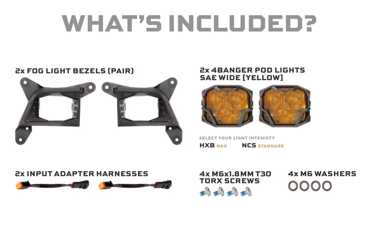 19-21 Silverado 1500 / 20-23 Silverado HD 4Banger Fog Light Kit-13