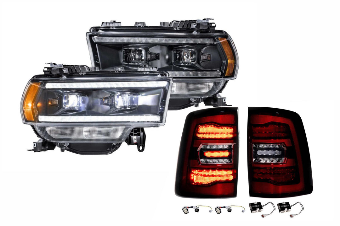 19-24 Ram HD Hybrid Heads and Red Tails OEM Projector-HEADTAILKIT76-1