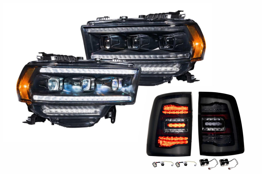 19-24 Ram HD XB Heads and Smoked Tails OEM Projector-HEADTAILKIT77-1