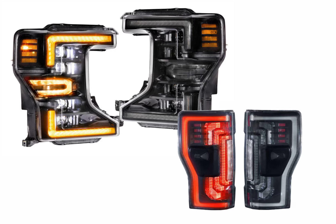 20-22 Ford Super Duty Amber DRL Heads and Smoked Tails-HEADTAILKIT89-1