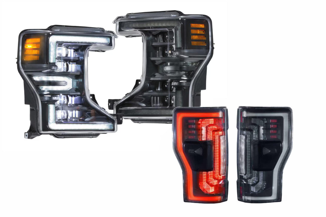 20-22 Ford Super Duty White DRL Heads and Smoked Tails-HEADTAILKIT88-1