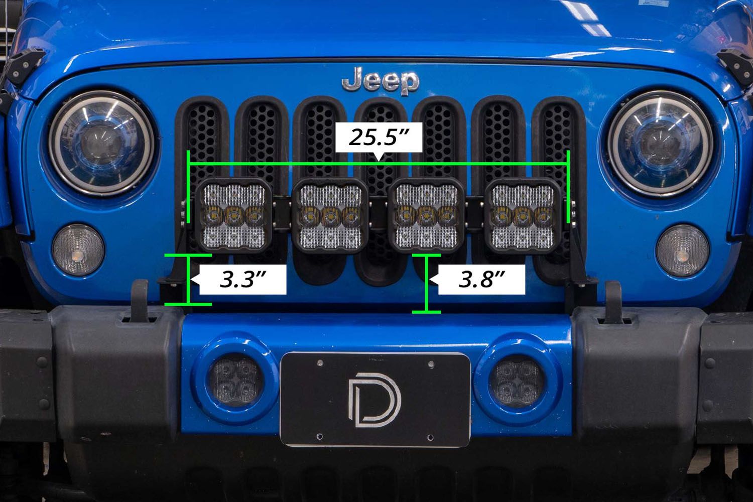 Jeep JK (2007-2818) SS5 4-Pod CrossLink Grille Lightbar Kit-