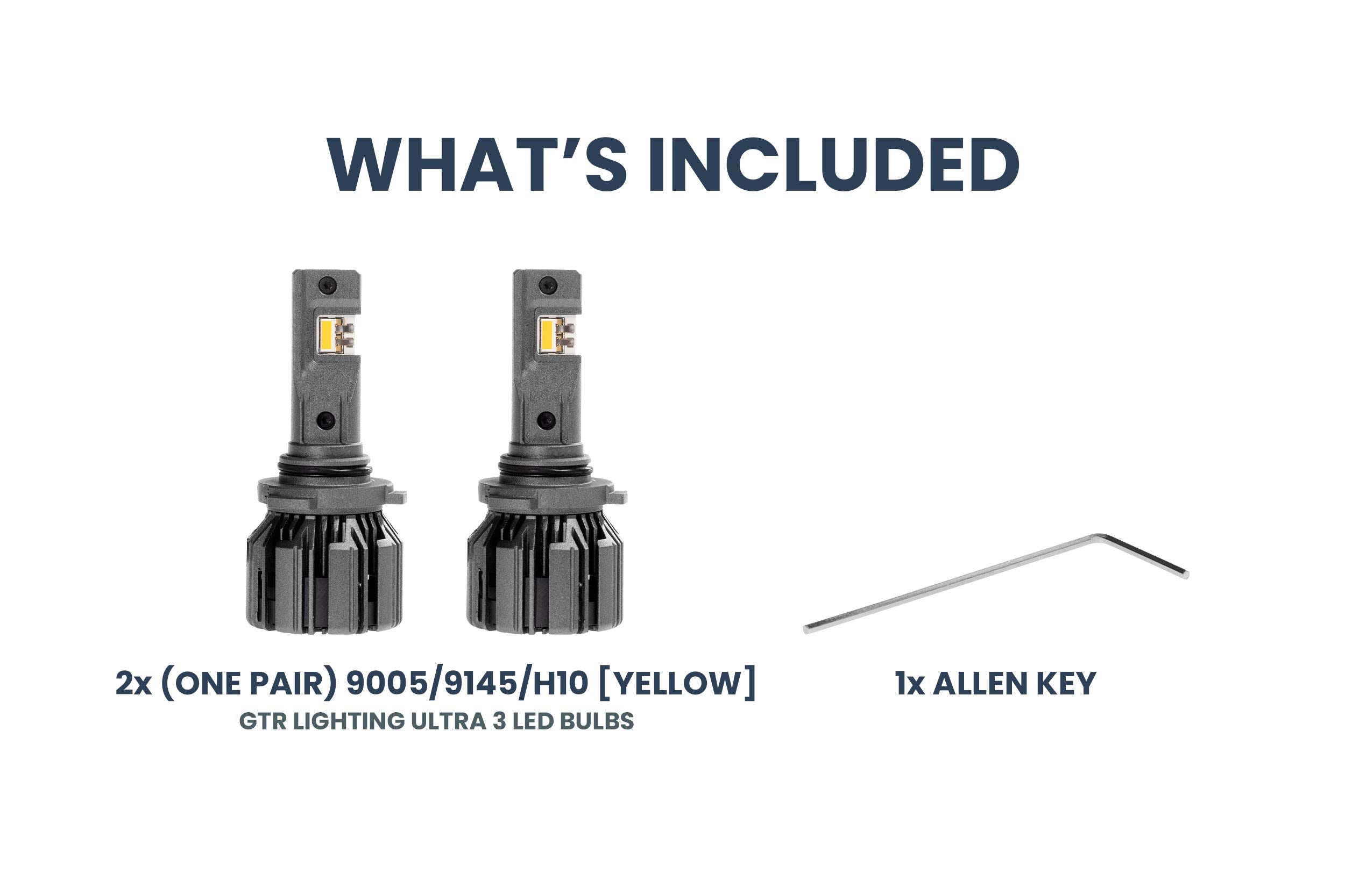 9005/9145/H10: GTR Lighting Ultra 3 Yellow (Pair)-4