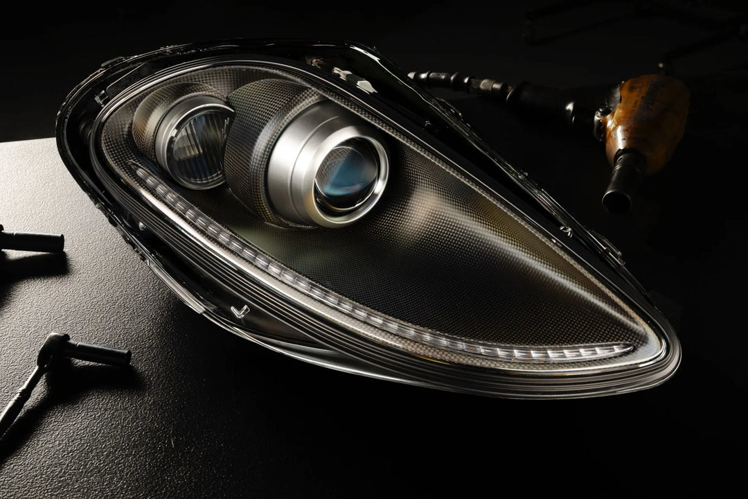 Founders Headlights: Ferrari 430 (LHD/Carbon Fiber/Smoked)