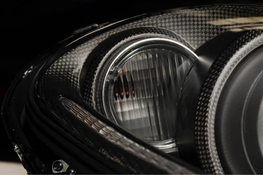 Founders Headlights: Ferrari 430 (LHD/Carbon Fiber/Smoked)