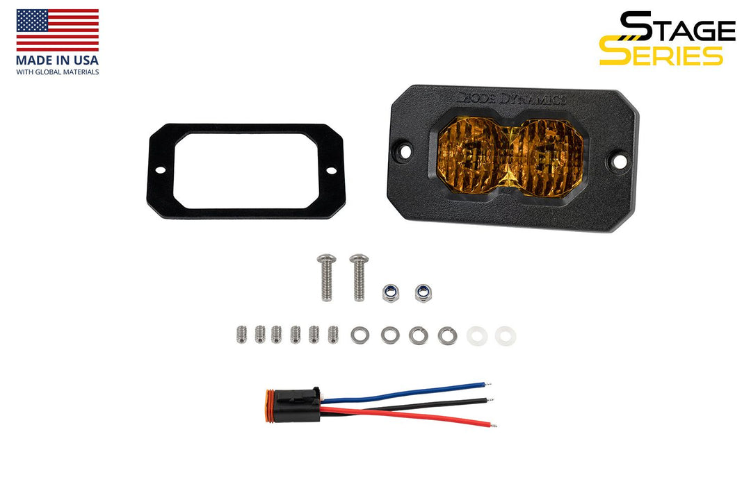 C2 2.0 Stage Series 2 inch Yellow LED Pod Flush (single)-1