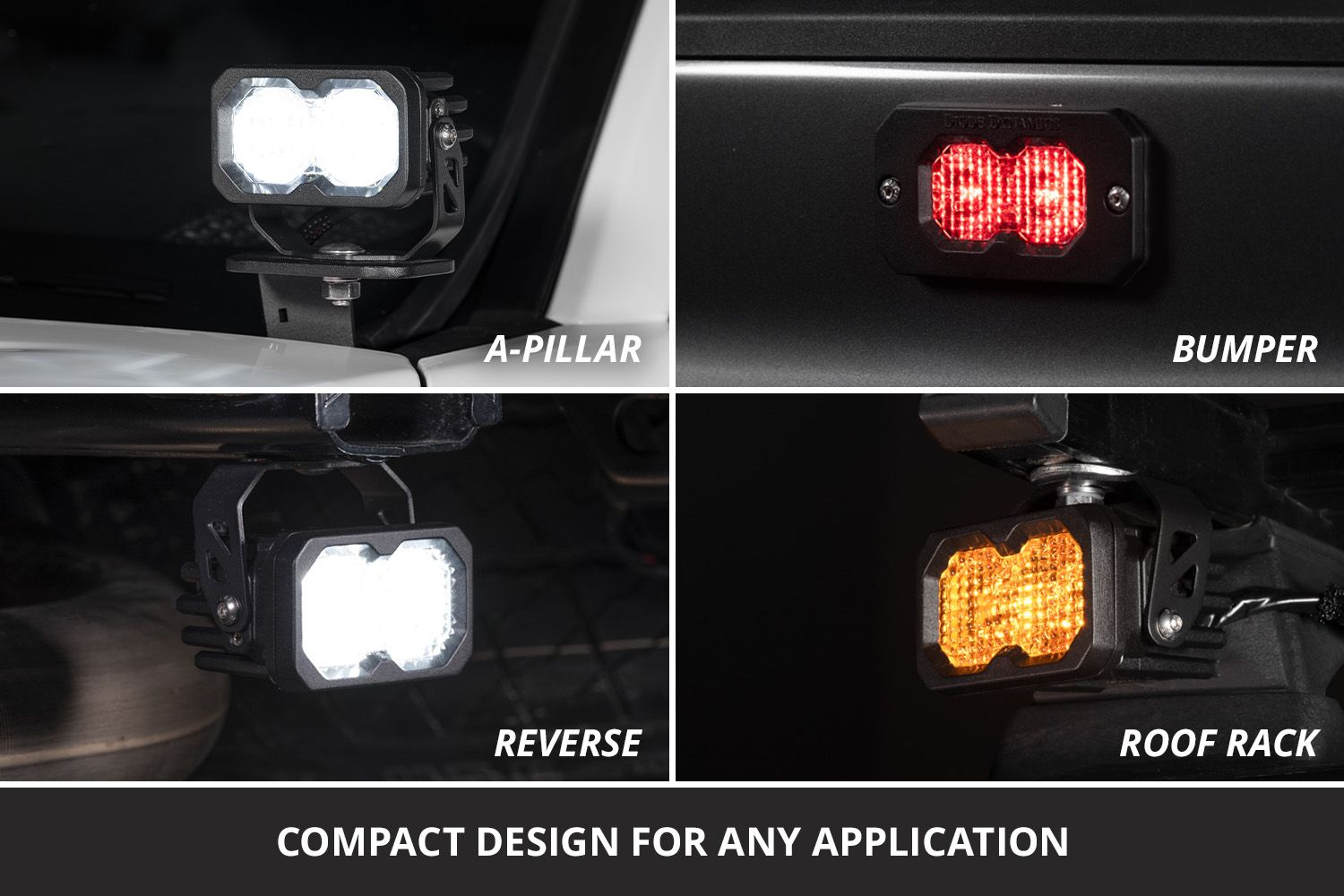 C2 2.0 Stage Series 2 inch Yellow LED Pod Flush (single)-2