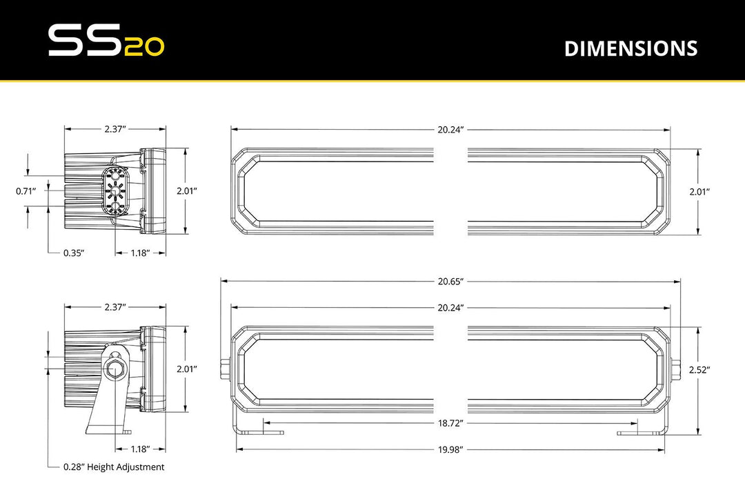 Diode Dynamics SS20 Yellow LED Light Bar-6