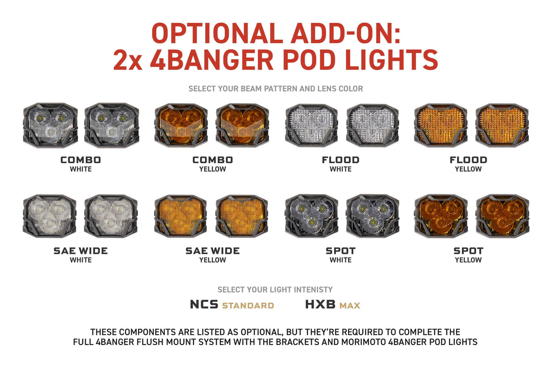 Flush Mounting Kit (Fixed): Morimoto 4Banger Pods (Set)-4