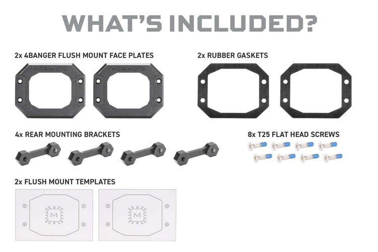 Flush Mounting Kit (Fixed): Morimoto 4Banger Pods (Set)-6