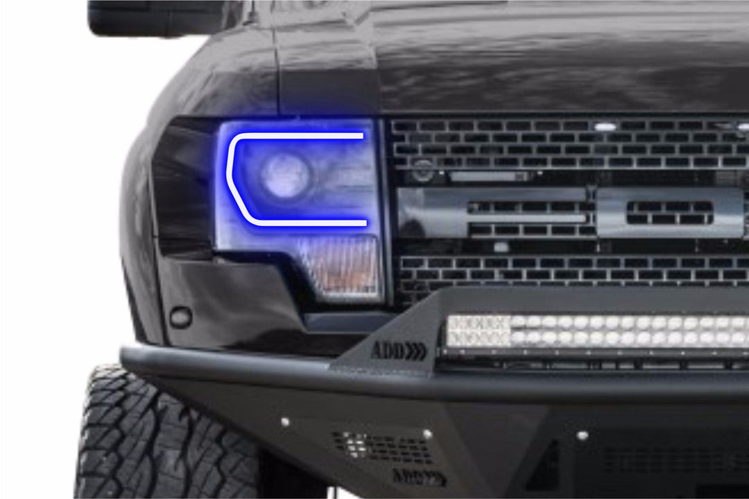 Ford F150 w/ OEM HID (13-14): Profile Pivot Fitted Halos (Kit/Switchback)-LED300