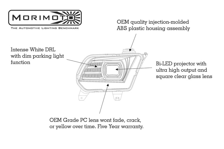 Ford Mustang (10-12): Morimoto XB LED Headlights-10