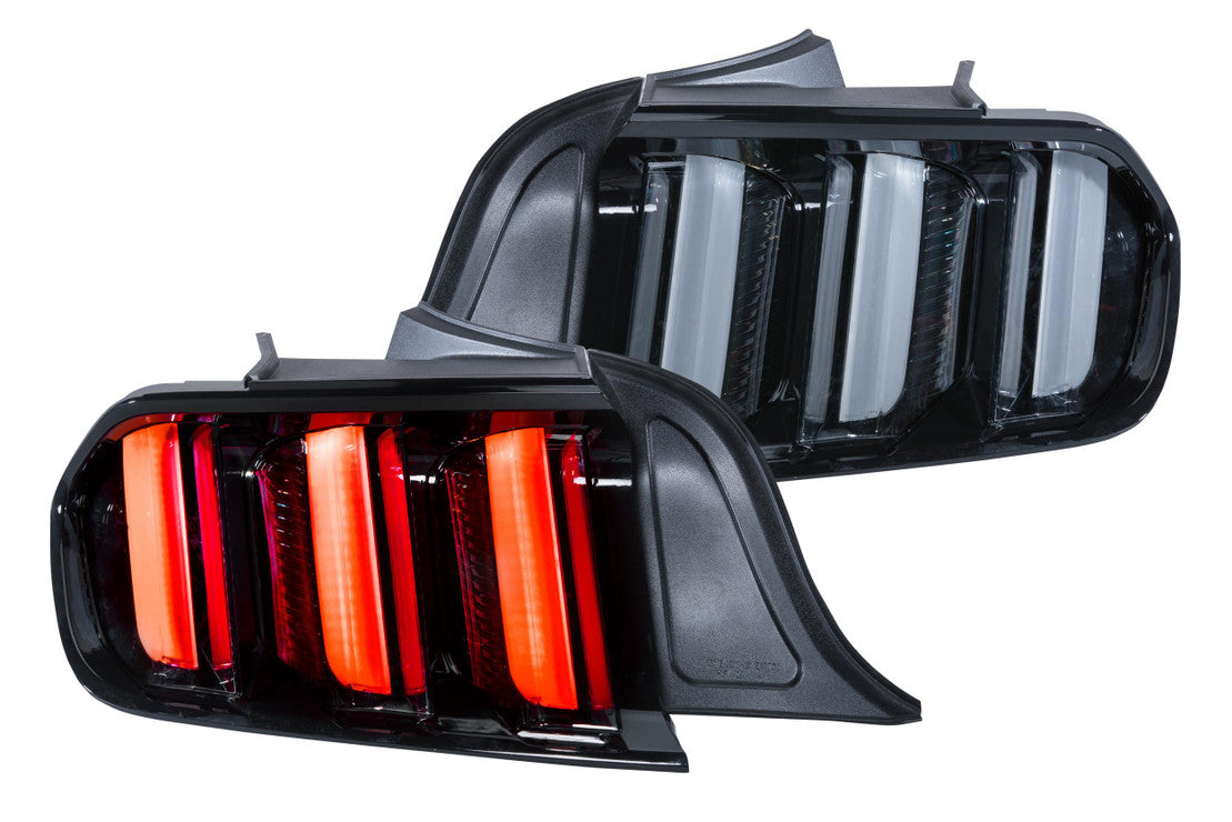 Ford Mustang (15-22) (Pair / Clear / Amber / Sequential): Morimoto XB LED Tails-LF425