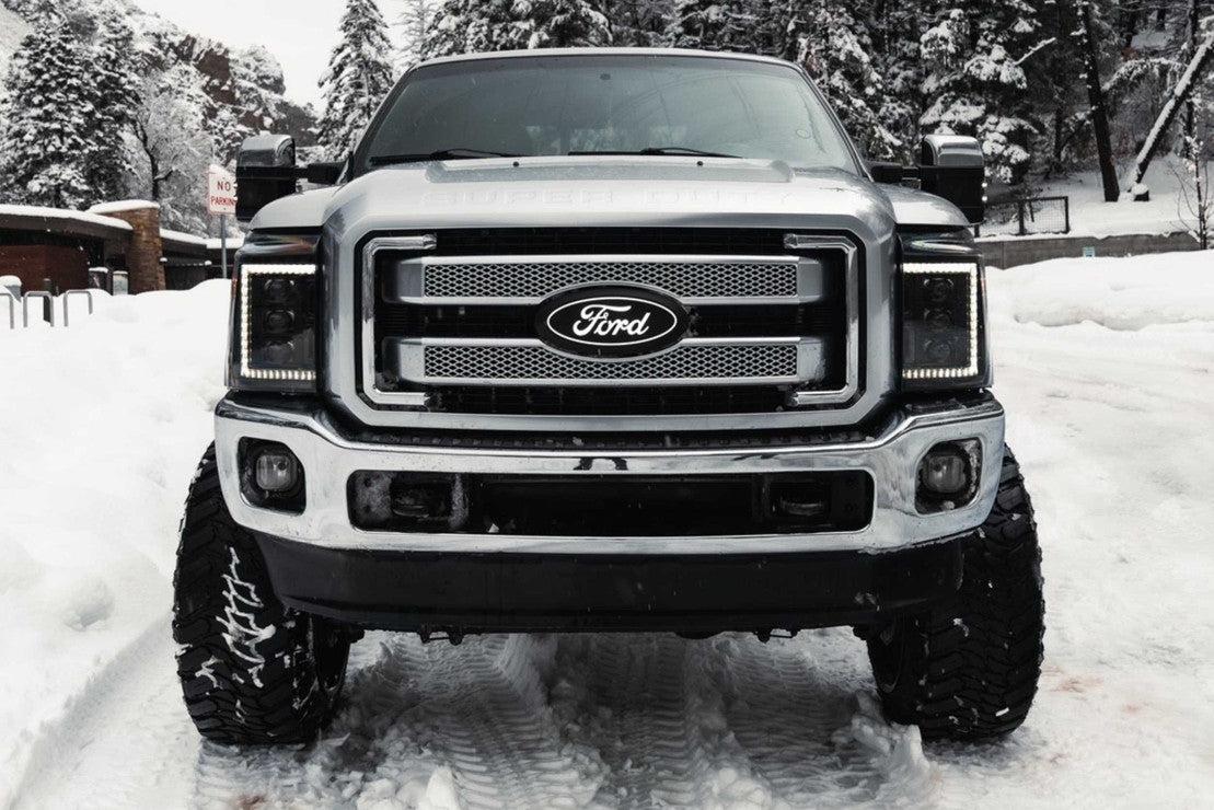 Ford Super Duty (11-16): Morimoto XB LED Headlights (White DRL)-9