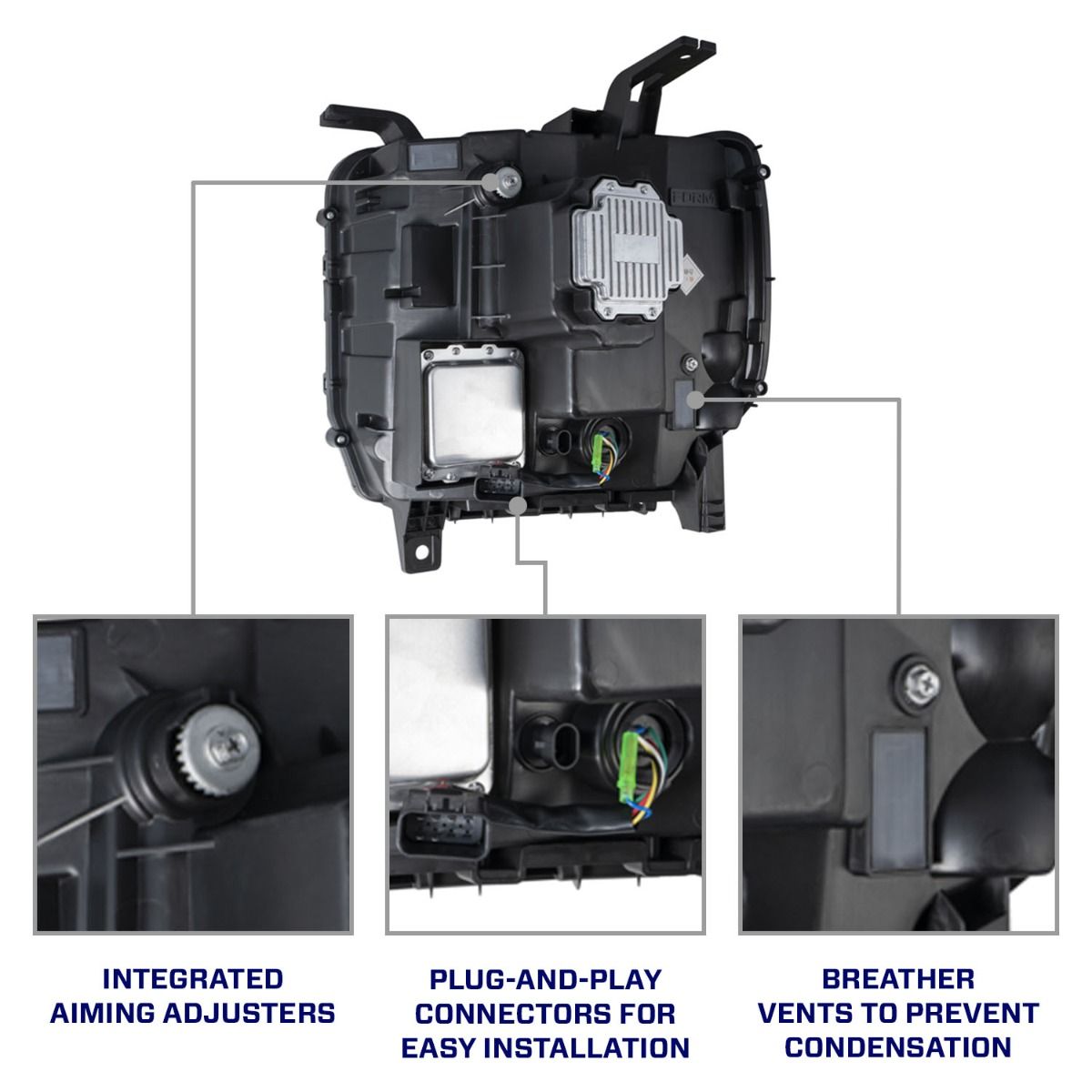 Form Lighting 14-18 GMC Sierra 1500 and 15-19 GMC Sierra 2500/3500 LED Projector Headlights (With Amber DRL)-7