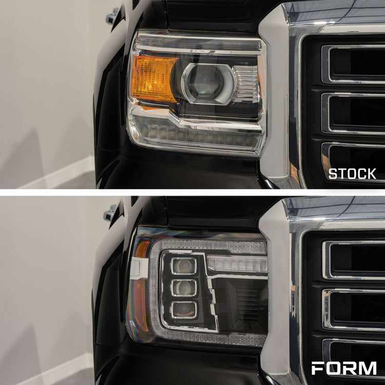Form Lighting 14-18 GMC Sierra 1500 and 15-19 GMC Sierra 2500/3500 LED Projector Headlights (With White DRL)-10