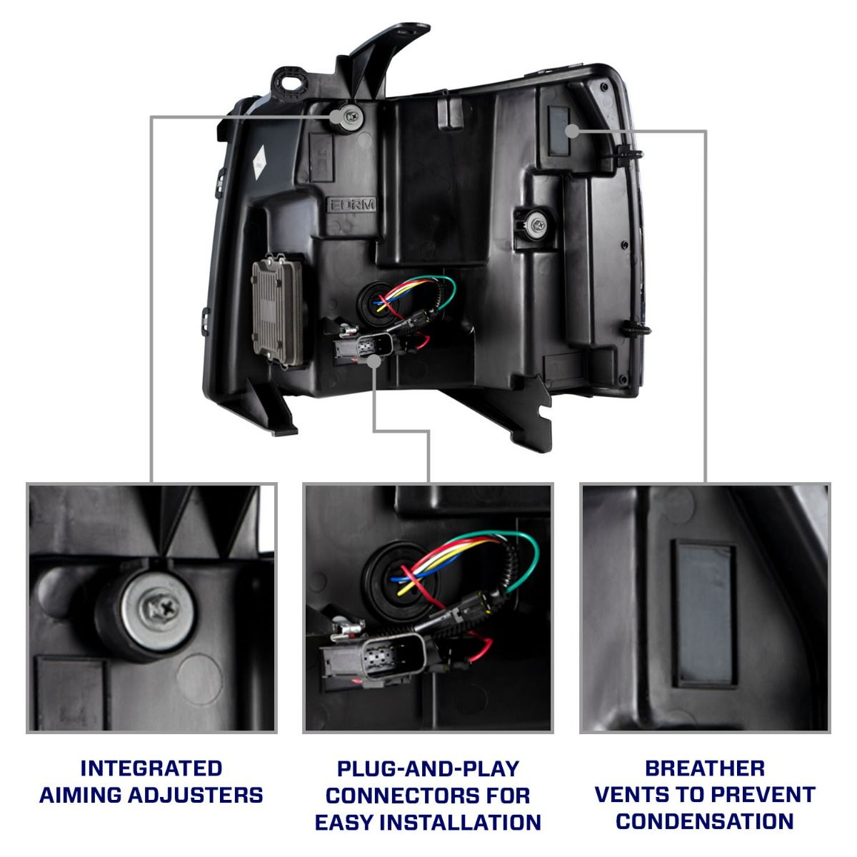 Form Lighting 2007-2013 Chevrolet Silverado LED Reflector Headlights-10