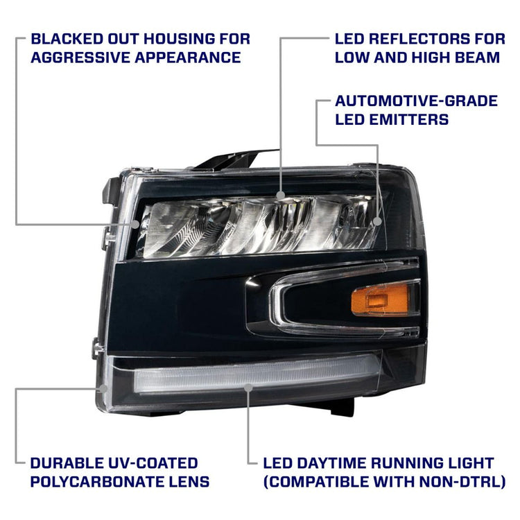 Form Lighting 2007-2013 Chevrolet Silverado LED Reflector Headlights-9
