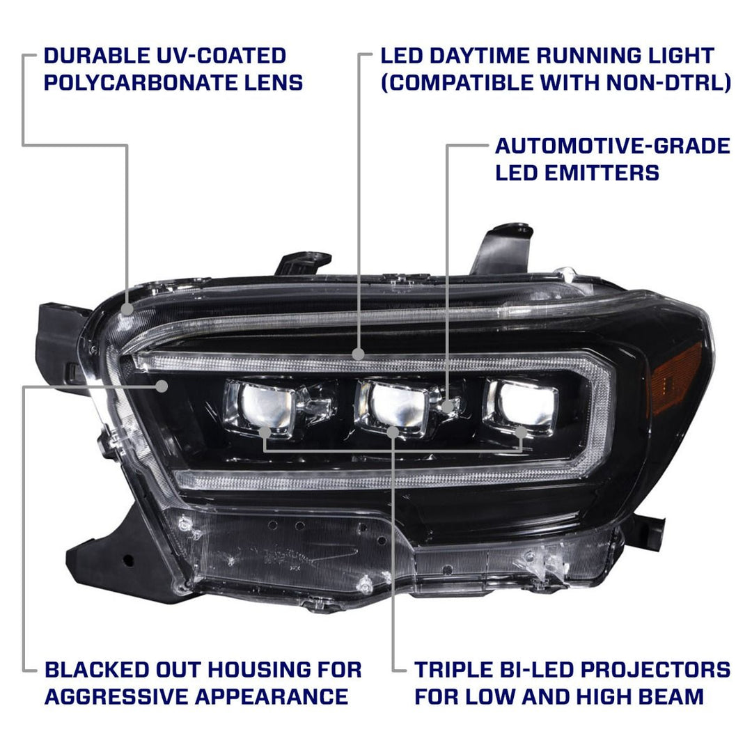 Form Lighting 2016-2022 Toyota Tacoma Sequential LED Projector Headlights-FL0001