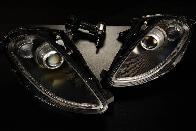 Founders Headlights: Ferrari 430 (LHD/Carbon Fiber/Amber)-4