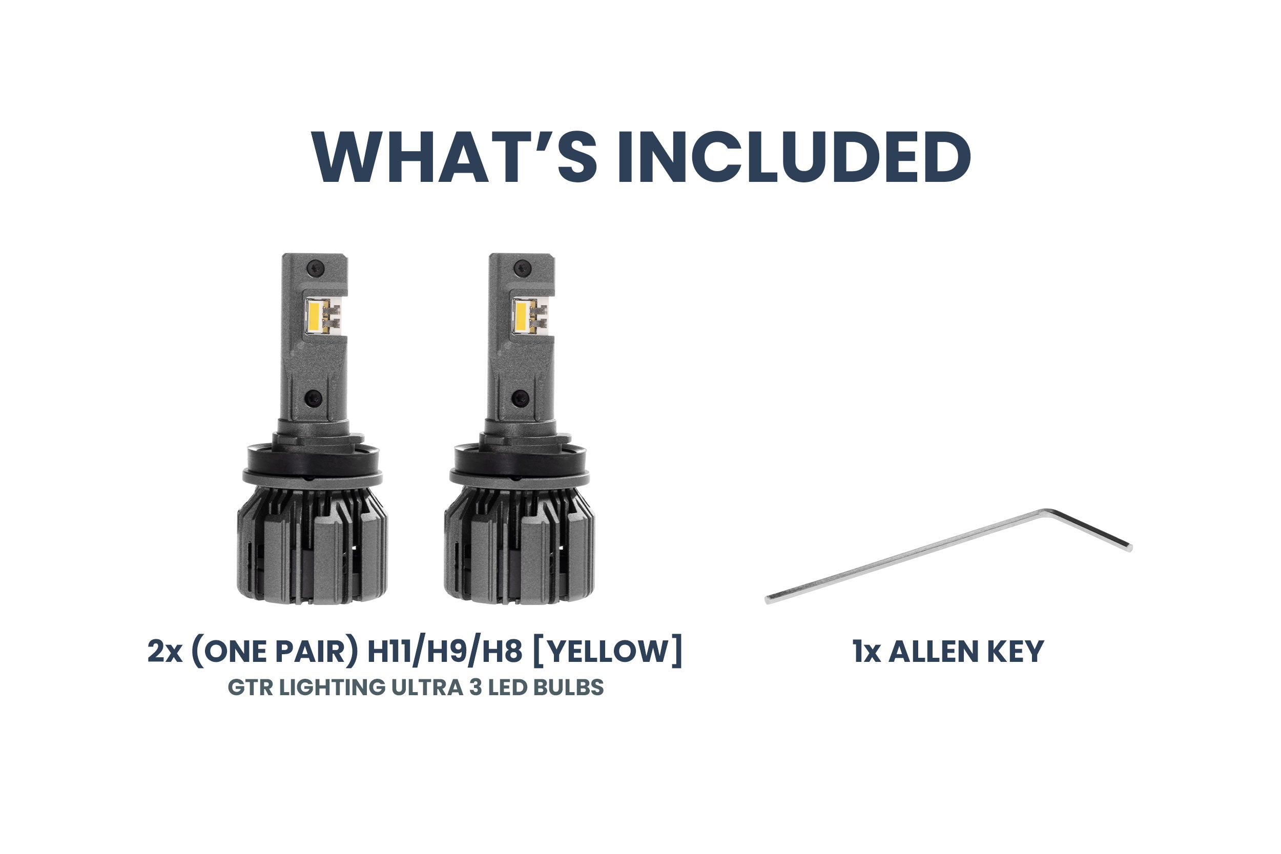 H11/H9/H8: GTR Lighting Ultra 3 Yellow (Pair)-4