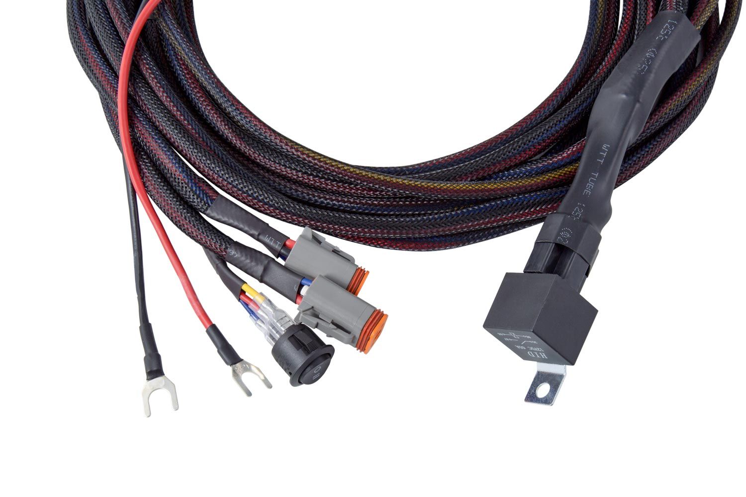 Heavy Duty Dual Output 3-way 4-pin Wiring Harness (With Backlight)-dd4093