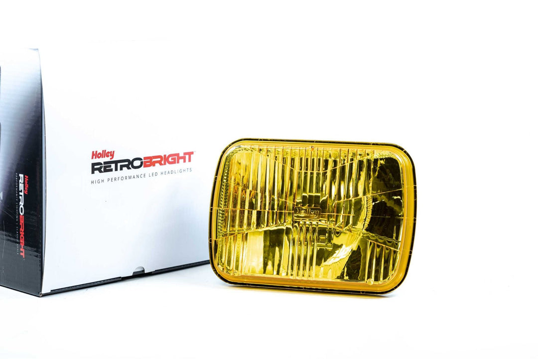 Holley RetroBright: Euro Lens Yellow 5x7" Rectangle (Single Headlight)-LFRB110