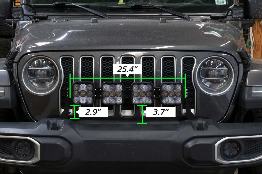 Jeep JL Wrangler/ Gladiator SS5 4-Pod CrossLink Grille Lightbar Kit-5