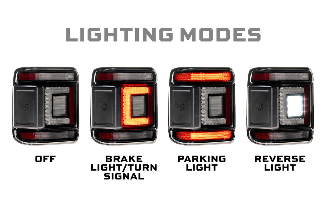Jeep Wrangler JL (2018+): Morimoto XB Low Profile Tail Lights (Smoked)-9