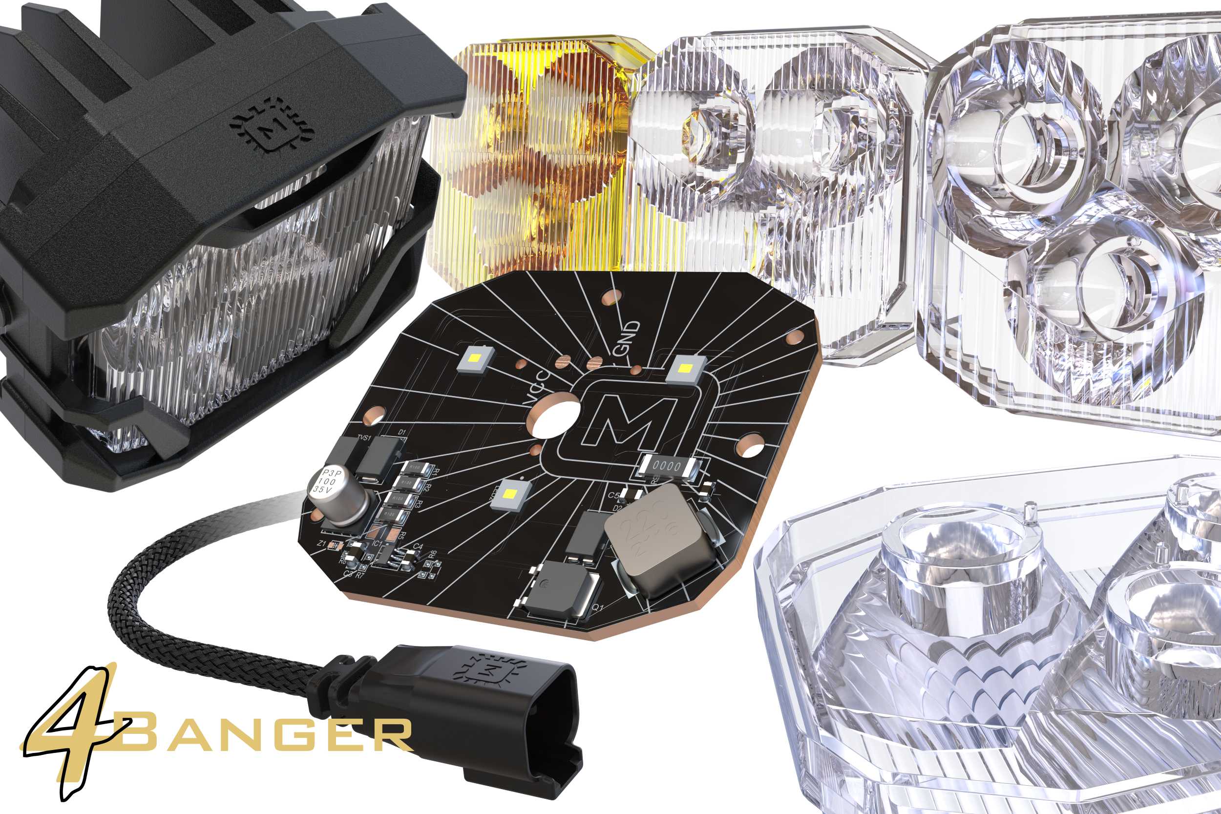 Morimoto 4Banger A-Pillar Kit: Wrangler JK (07-17)-