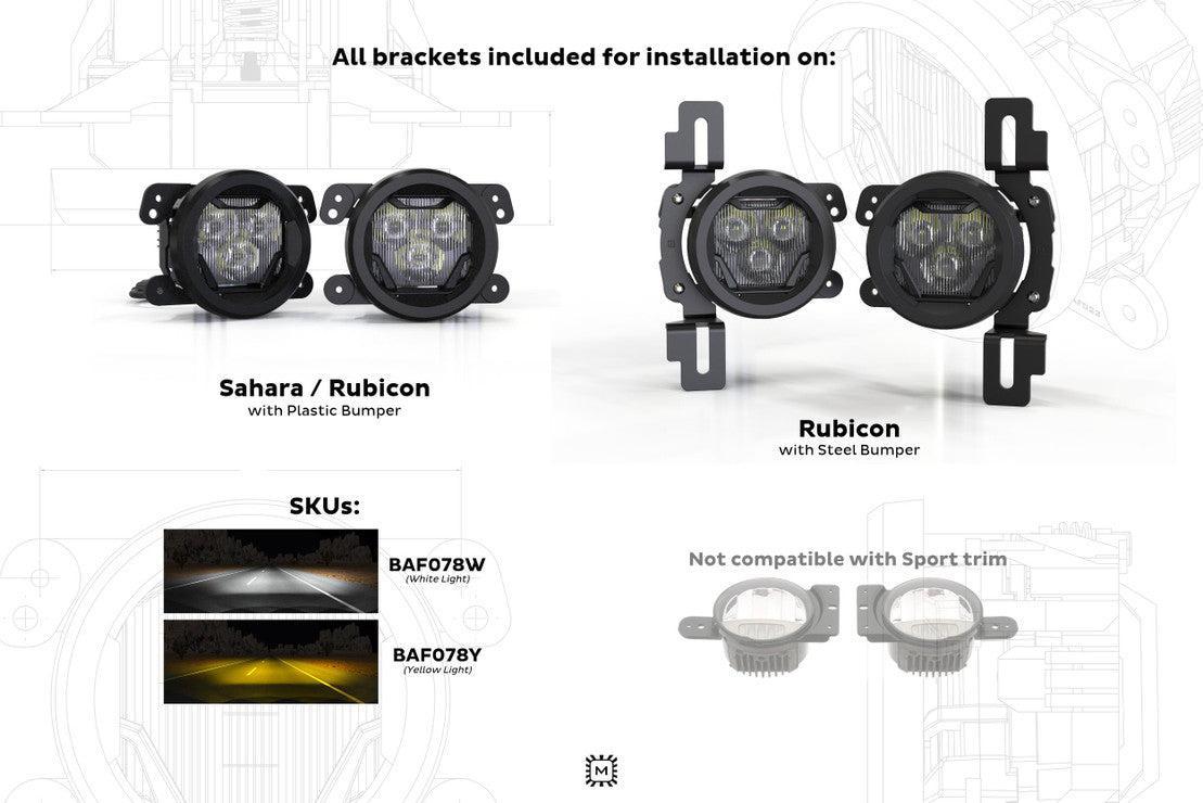 Morimoto 4Banger Fog Light Kit: Jeep JL/JT-6