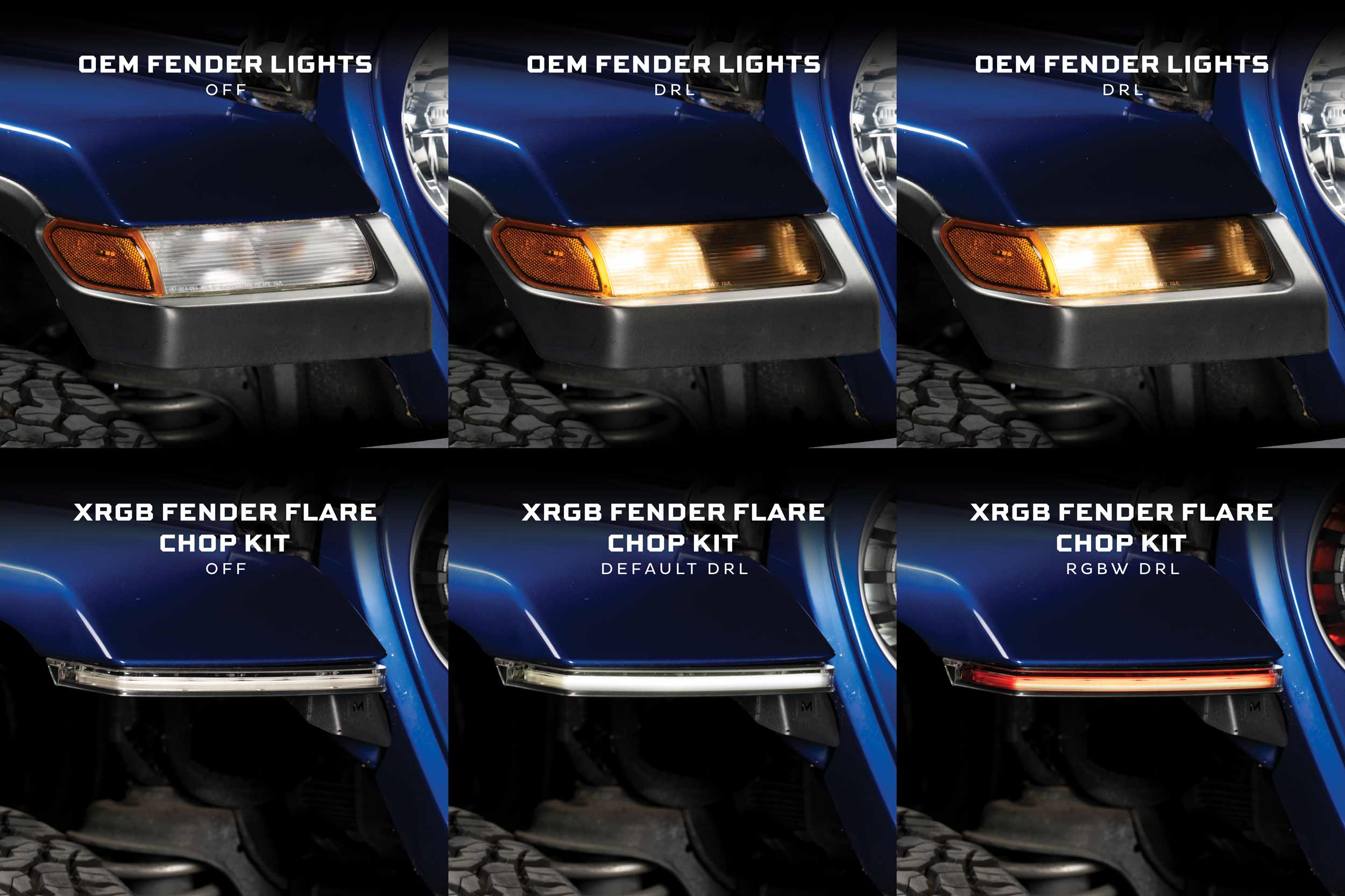 Morimoto Jeep JL / JT XRGB Fender Flare Chop Kit (Set)-4