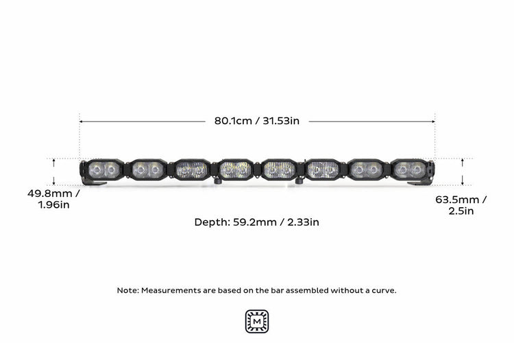 Morimoto Single-Row BangerBar Off-Road LED Light Bar: 8 Pod / 31.5"-6