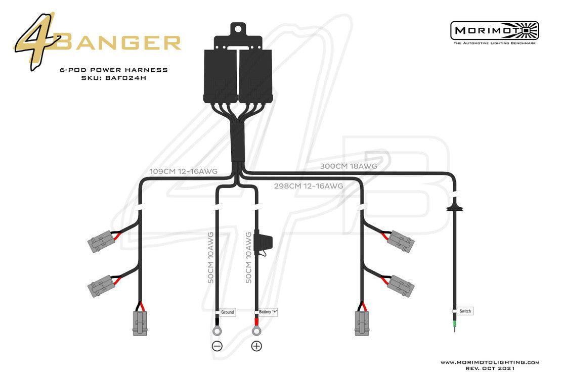 Morimoto Switched Power Harness: 6x Outputs-6
