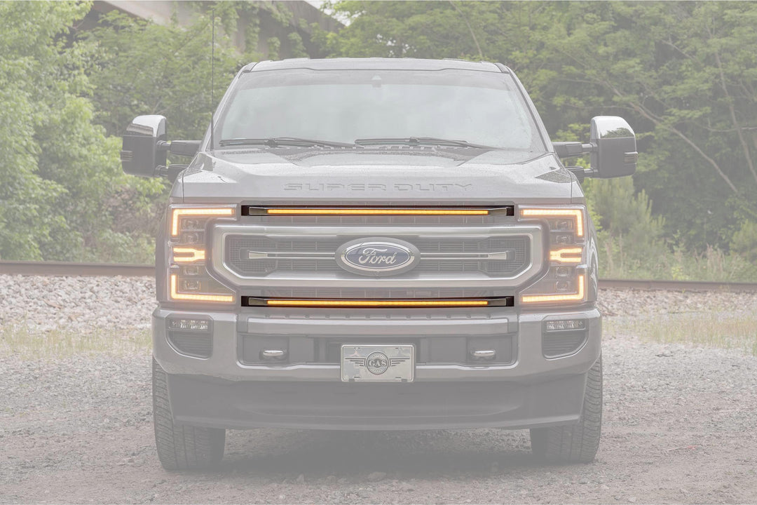 Morimoto XBG LED DRL Grille Inserts: Ford Super Duty Platinum (20-22) (Amber)-2
